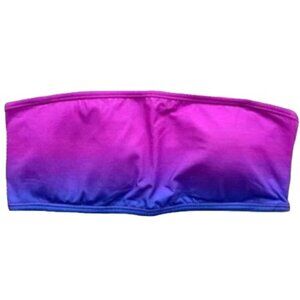 PilyQ Swim Ombre Bikini Top Purple Straps Lightly Padded OMP-366B Size Medium
